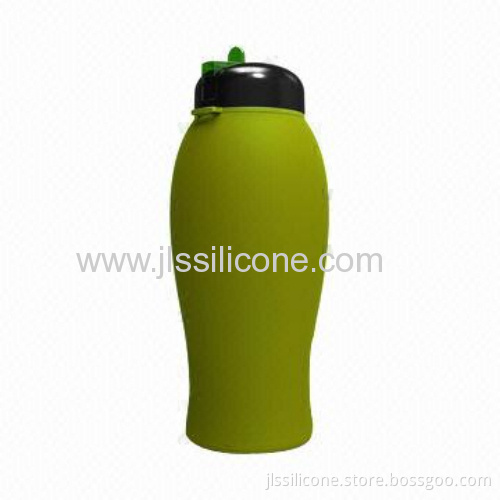 Sili-squeeze Collapsible Silicone Water Bottle With Sports Lid